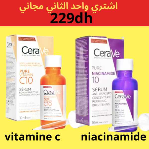 Promo deux serums cerave : vitamine c et niacinamide